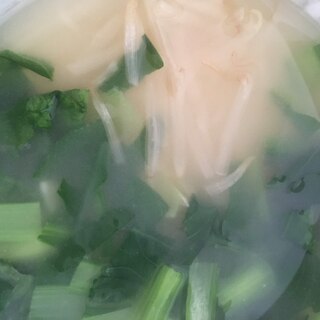 小松菜ともやしの味噌汁